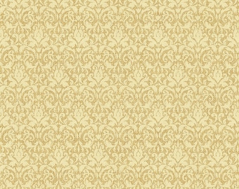 White Metallic Damask Fabric-Homespun Holidays-Benartex-Christmas Fabric-Damask Quilt Fabric-Damask Burlap Print Fabric-Quilting Fabric