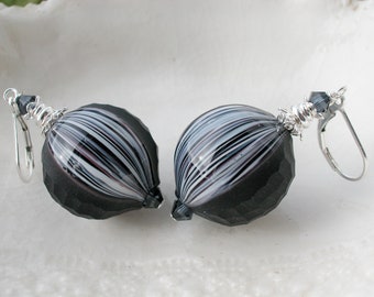 Sculptured Murano Glass Blown Earrings