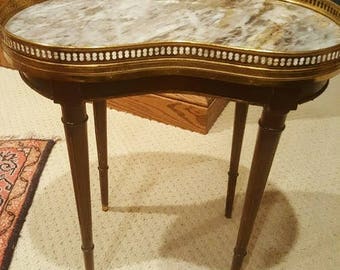 french louis xv marble top end table, 19th