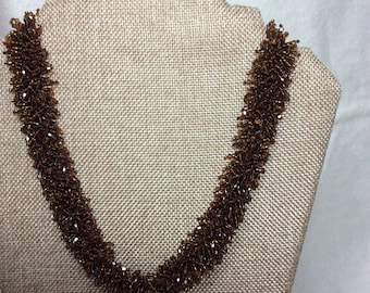 Golden Brown Swarovski Crystal Necklace Makes a Great Birthday or Mother's Day Gift