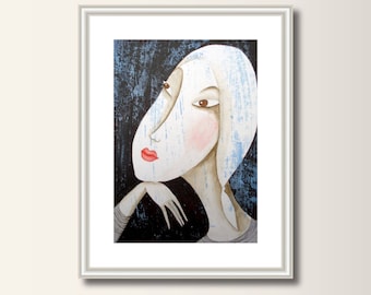 original watercolor picture "Night Rabbit"