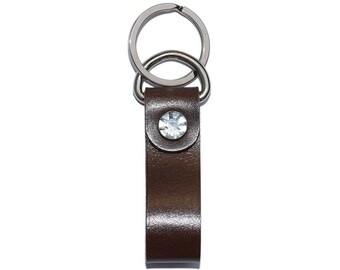Brown Leather Key Fob / Keychain Wristlet, Leather Keychain, Leather Key Holder / Mens Keychain, Leather Key Ring, Leather Key Chain