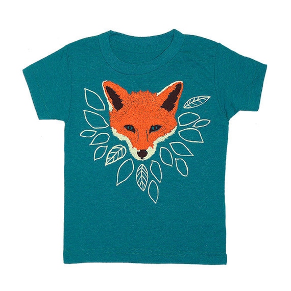 KIDS Fox Tshirt Tee Shirt Children Toddler Youth Boy Girl