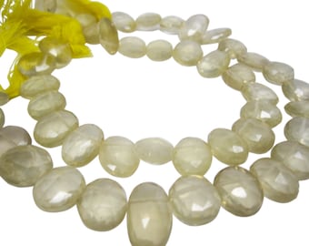 Lemon Quartz Beads, Oval Briolettes, Yellow Quartz Beads, SKU 4387A