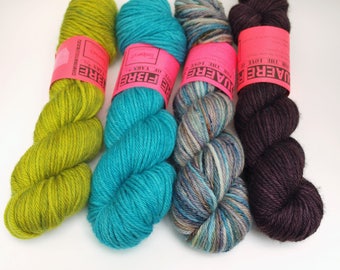 Hand Dyed Worsted Weight Yarn, 109 yards, 50 grams each, Super Wash Merino Wool, Choose Your Color