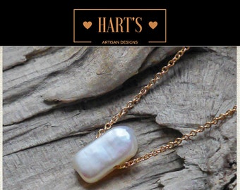 Biwa Pearl 14K Gold Necklace