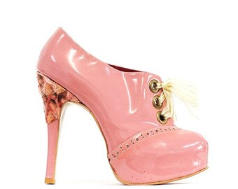 Scarpe Oxford - vernice rosa, Dimensione UK6
