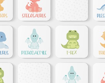 Dinosaur Game | Toddler Game | Memory Game | Educational Toys | Toddler Gift | Dinosaur Flashcards | Game | Baby Shower Gift