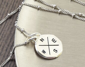 Compass Necklace Travel necklace compass charm necklace gifts for her
