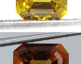 LAB CREATED Diaspore Color change Asscher cut 10x8mm.Loose Nanocrystal Gemstone.