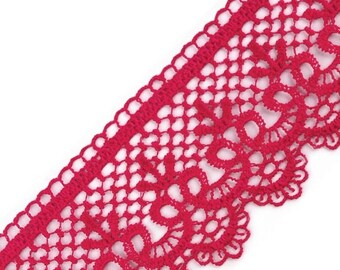 Fuschia pink guipure lace point 60 mm Venice lace