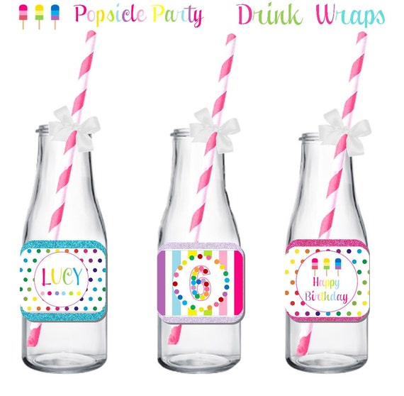 POPSICLE DRINK WRAPPERS Personalized Printable Download