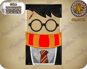 Harry Potter applique embroidery design. Harry Potter Machine Embroidery Design. Instant download. #002-25