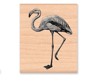 FLAMINGO-Wood Mounted Rubber Stamp (MCRS 27-21)