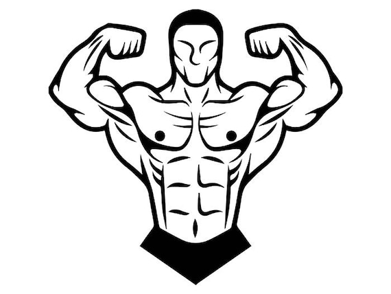 Bodybuilder 12 Bodybuilding Logo Back Pose Weightlifting