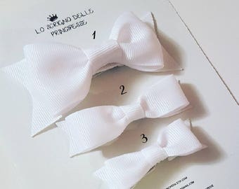 Baby clasp, hair with bow, white bow