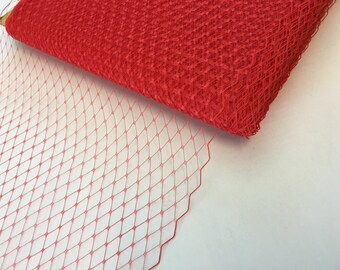 9" Red Birdcage Veiling -1 yard
