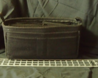 Purse Organizer Insert 13'l x 6"h x 6"d ...9 Pockets.. LV purse insert bottom shaper.. Black Felt Insert