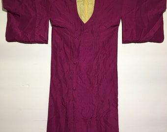 Vintage full length kimono - brilliant pink