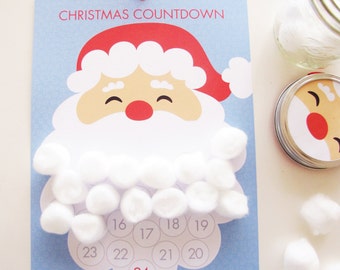 Christmas Calendar | Santa Countdown | Xmas countdown | Santa's Beard | Advent Calendar | Tomfo