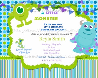 Monster inc Baby shower invitation