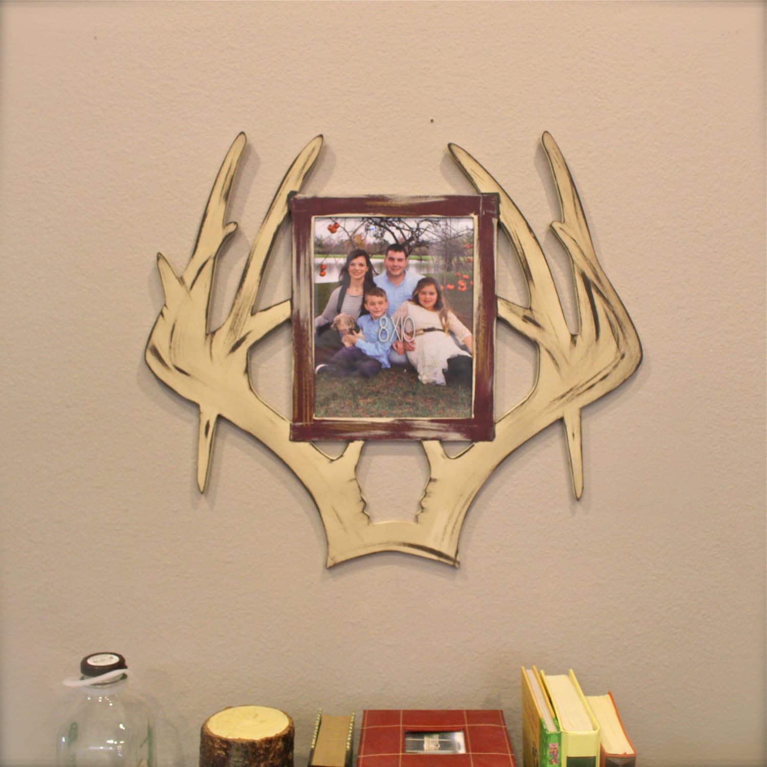 Droptine Deer Antler Picture Frame Wooden Frame FINISHED