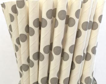 2.85 US Shipping -Gray Paper Straws - Gray Straws - Gray Cake Pop Sticks - Drinking Straws