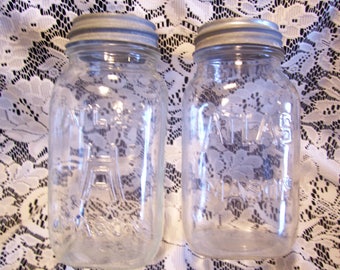 Two Hazel Atlas Canning Jars with Zinc Lids