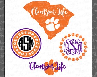 Clemson Life Paw SVG Design for Silhouette and other craft cutters (.svg/.dxf/.eps/.pdf)