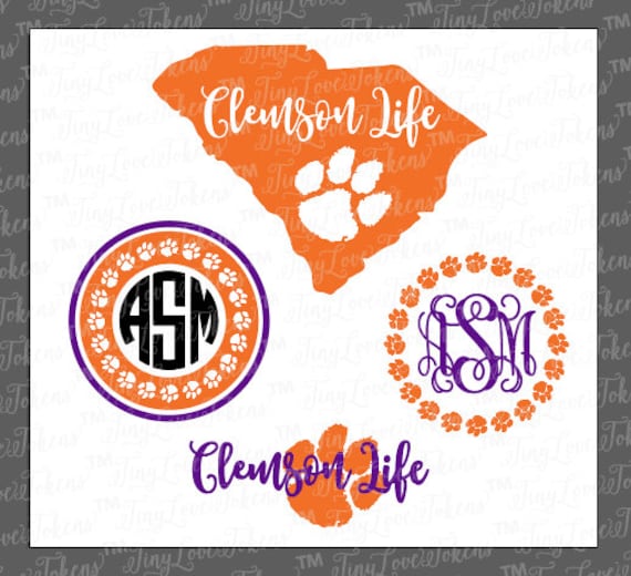 Download Clemson Life Paw SVG Design for Silhouette and other craft