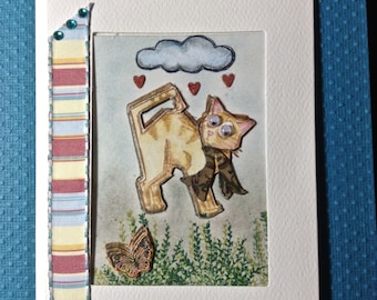 Framed Art Card, Cool Cat, Just Because Card