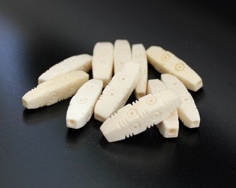 10pcs--Carved Bone Beads, about 7x25mm (B66-3)