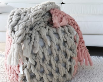 Pouf square, Knitted cushion - Floor cushion, Wool Cushion, Ottoman