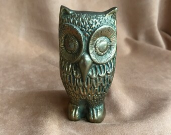 Vintage Brass Owl Paperweight