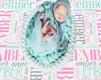 PERSONALIZED Baby Blanket fleece name hipster swaddle ...