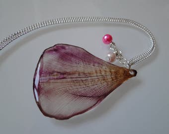 real Tulip hand cast in resin with beads