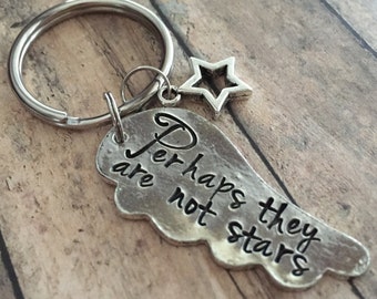 Angel Wing Keychain, Memorial Key Chain, Infant Loss Gift, Miscarriage Gift, Gifts for Her, Perhaps they are not stars, Remembrance Gift