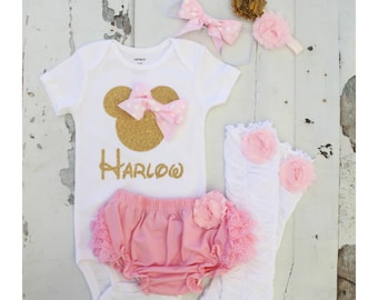 Newborn Baby Girl Coming Home Outfit Minnie Mouse