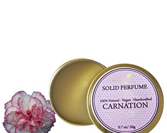 Carnation Solid Perfume, Organic Carnation Perfume Bar, Vegan Perfume, Natural Perfume, Gift Idea