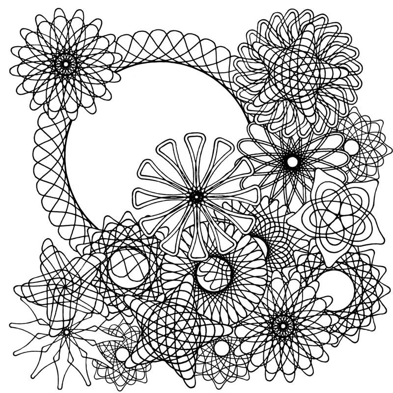 Spirograph coloring page