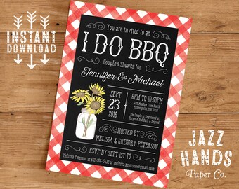 Printable I Do BBQ Couples Shower Invitation Template | DIY Printable | Couple's Shower Invitation | Wedding Shower Invite | Barbecue Party
