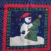 Snowman Holding Christmas Tree Fabric