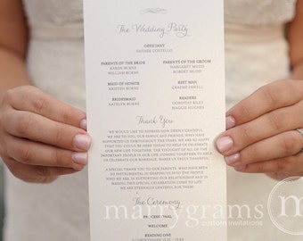 Elegant Wedding Programs - Single-Sided, Flat Programs - Fast, Affordable Wedding Programs - Simple Script Wedding Programs (Set of 50) SS01