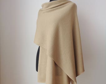 Cashmere scarf Camel merino cashmere scarf shawl Wool scarf Knit merino wrap scarves Sandy brown merino cashmere scarf