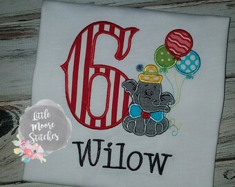 Circus Elephant Birthday Shirt