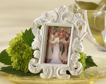 White Baroque Frame Place Card Holders-Set of 6