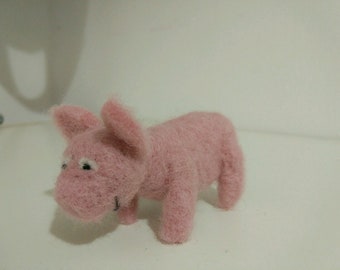 Piggy, needle felted