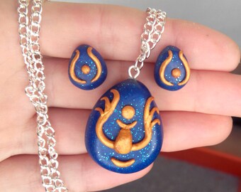 Sheeta Amulet Levitation Stone Necklace and Earrings Laputa Castle in the Sky Studio Ghibli