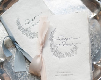 Wedding Vow Books Letterpress on Handmade Paper-Our Vows