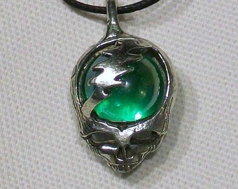 Grateful Dead Steal Your Face Pendant with Glass Marble